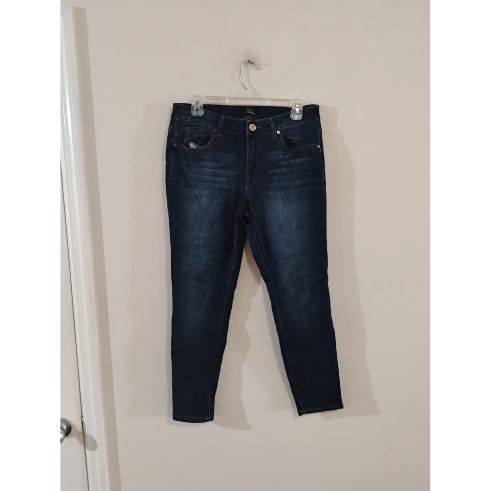 1822 Denim Womens Skinny Jeans Dark Wash Indigo Size 12